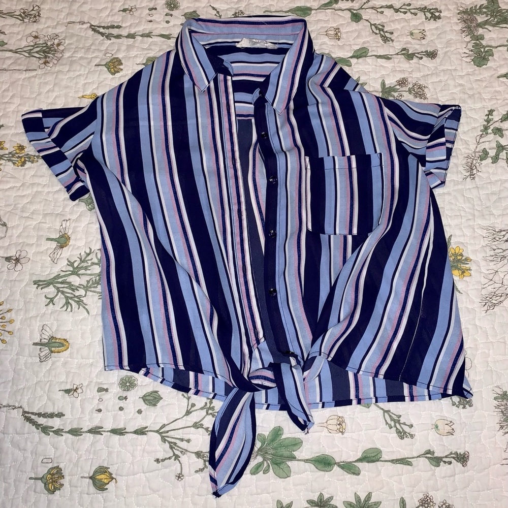 Button Down Crop Top